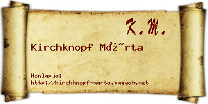 Kirchknopf Márta névjegykártya