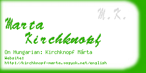 marta kirchknopf business card